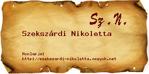 Szekszárdi Nikoletta névjegykártya