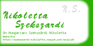 nikoletta szekszardi business card